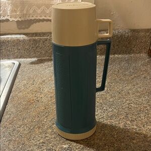 Vintage Blue and Cream Thermos